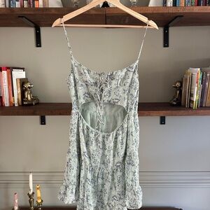Sabo Skirt Light Green Floral Mini Dress